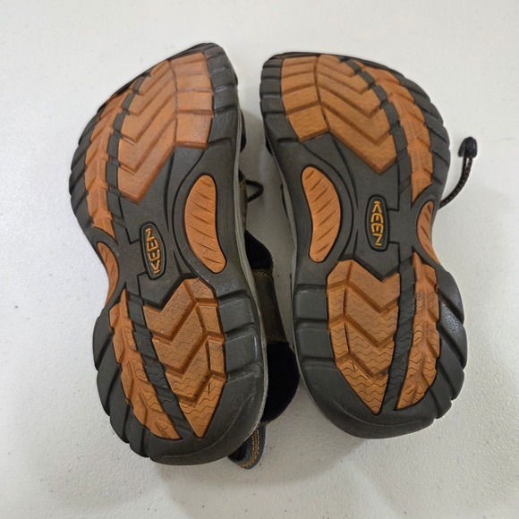 Keen Mens Brown Leather Waterproof Bungee Fisherman Hiking Sandals Toe Guard main image 4